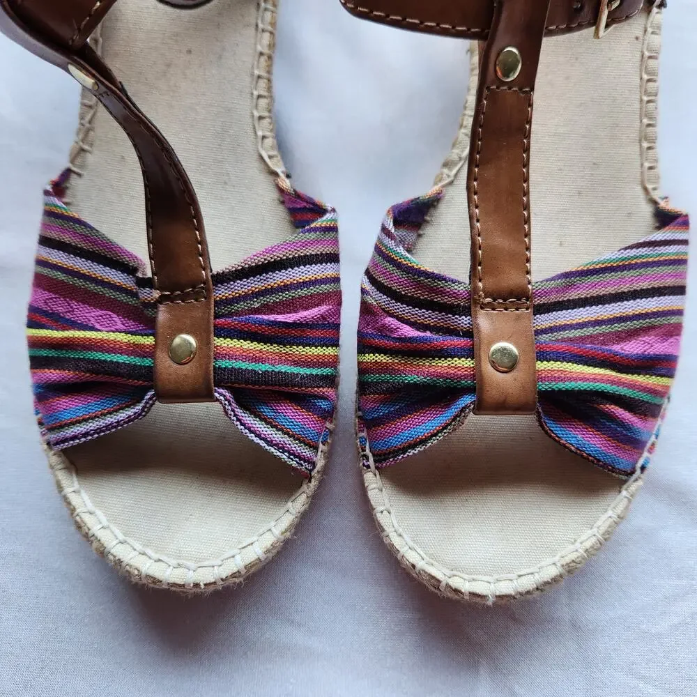 Cliffs by White Mountain Cheerio Multi Color Espadrille Sandals 9.5